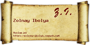 Zolnay Ibolya névjegykártya